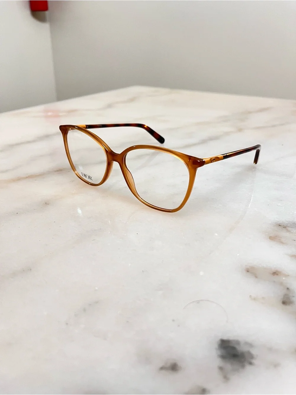 Dior Women's Amber Brown Cat-Eye Glasses